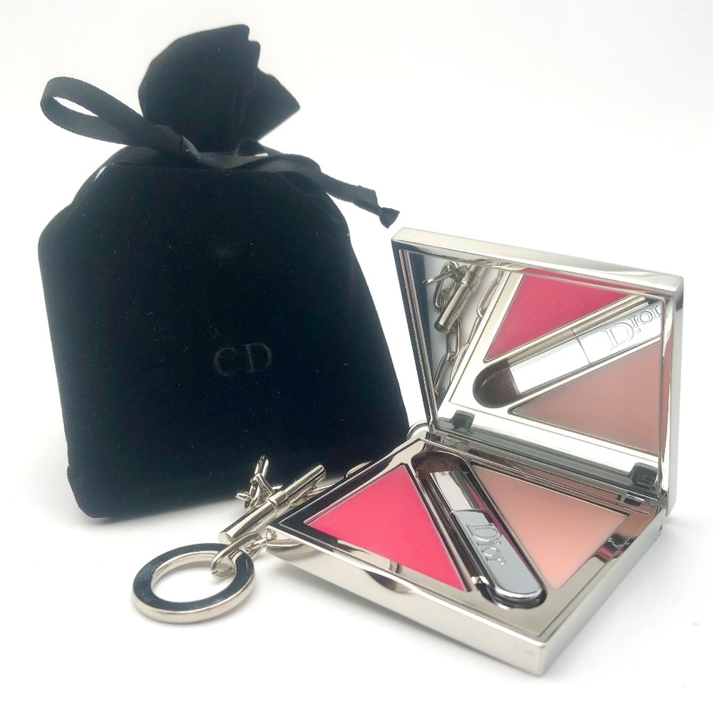 DIOR Bag Charm Jeweled Case Cristal Shine Pink Lip Gloss Duo NEW